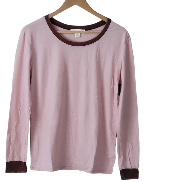 NWT Treasure & Bond Nordstrom Ringer T Shirt Long Sleeve Pink Smoke - Picture 1 of 10